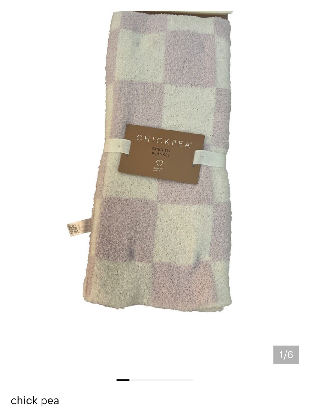 ISO!!Chick Pea Chenille Baby Blanket Purple White Checkered Squares Soft blanket
